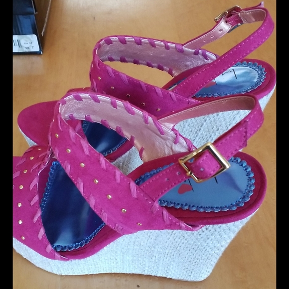Fuchsia platform heels - Picture 5 of 9